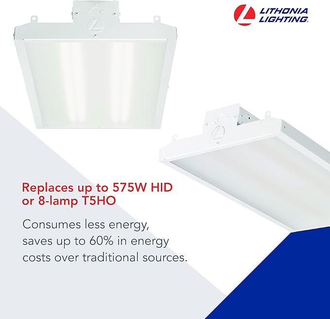 Lithonia Lighting I-BEAM LED High Bay Light, Ceiling Lighting Fixture, 12,000 Lumens, 5000K Daylight, Dimmable LED Shop Lights for Warehouse, Garage, Work Light, MVOLT 120-277V (IBE 12LM MVOLT 50K)