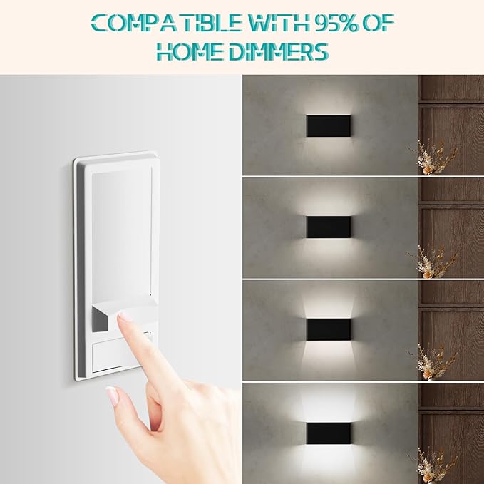 Modern LED Wall Sconce, 20W Dimmable 5CCT (3000K-6500K), Upper and Lower Illuminated Wall Sconce, for Bedroom, Living Room, Hallway, Vanity Lights (15 Inch - Matte Black 1 Piece)