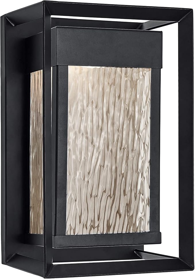 Design House Hartbrook Outdoor Integrated LED Wall Light with Clear Glass for Porch Entryway Patio, Matte Black, 589226-BLK