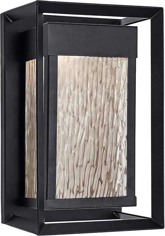 Design House Hartbrook Outdoor Integrated LED Wall Light with Clear Glass for Porch Entryway Patio, Matte Black, 589226-BLK