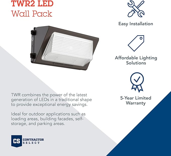 Lithonia Lighting 17" LED Wall Pack Outdoor Light Fixture, 3-Way Selectable CCT 3000K/4000K/5000K, Adjustable Lumens, Dusk to Dawn Photocell, UVOLT, Bronze (TWR2 LED ALO SWW2 UVOLT PE DDBTXD)