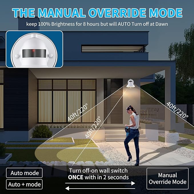 LONEDRUID 2 Pack Motion Sensor Outdoor LED Porch Light Dusk to Dawn Exterior Wall Sconce White Outside Barn Lighting Fixtures Rustic Wall Mount Lantern for House Patio Garage Farmhouse Entryway
