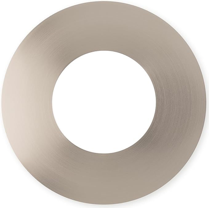The Can Converter Ceiling Medallion for Recessed Can Light – Home Improvement Decorative Steel Flat Goof Ring & Cover Plate for 5" & 6" Cans, Small Ceiling Medallion for Chandeliers, Brushed Nickel