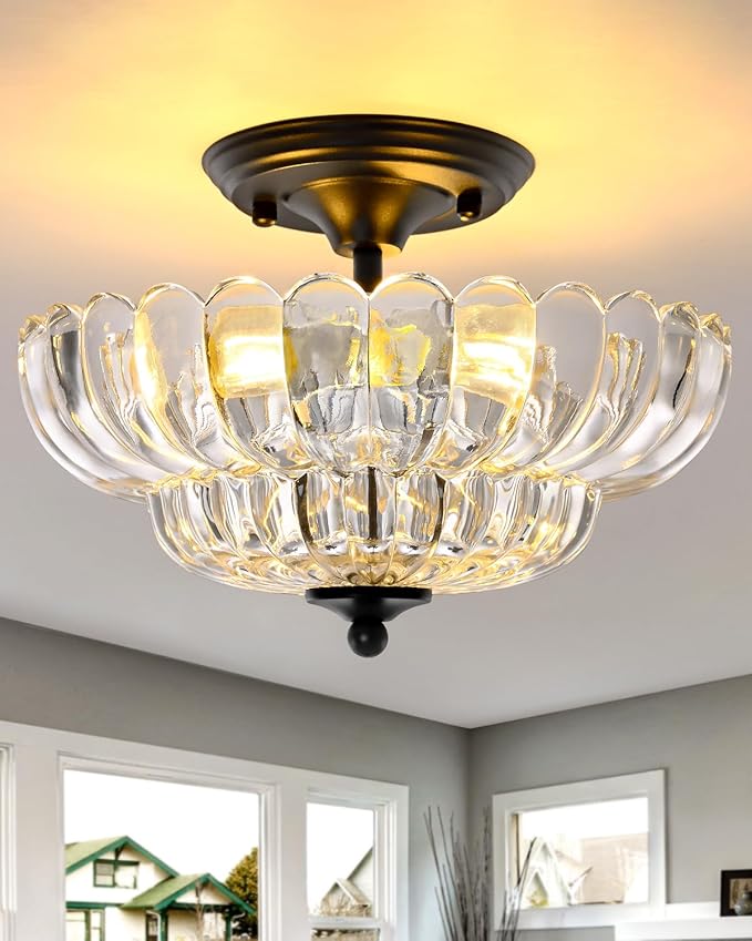 Modern Glass Ceiling Lights, Suitable for Kitchens, Living Rooms, bedrooms, bathrooms, and hallways.