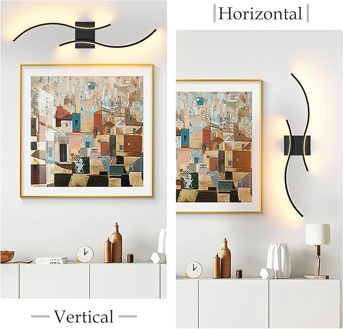 KARTOOSH 2 Pack Black Light Fixture Hardwired Bathroom Vanity Lights Fixtures Over Mirror 31.5 Inch 3CCT Dimmable Modern Wall Lights for Mirror Kitchen Living Room Cabinet Porch Hallway