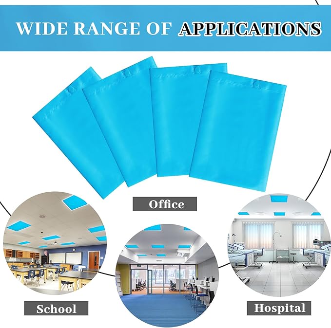 VIHOSE 4 Pcs 2 x 2 Feet Fluorescent Light Covers for Ceiling Lights Classroom Magnetic Light Filters for Reducing Harsh Glare Flicker for Office Classroom Home Drop Ceiling(Pure Style)