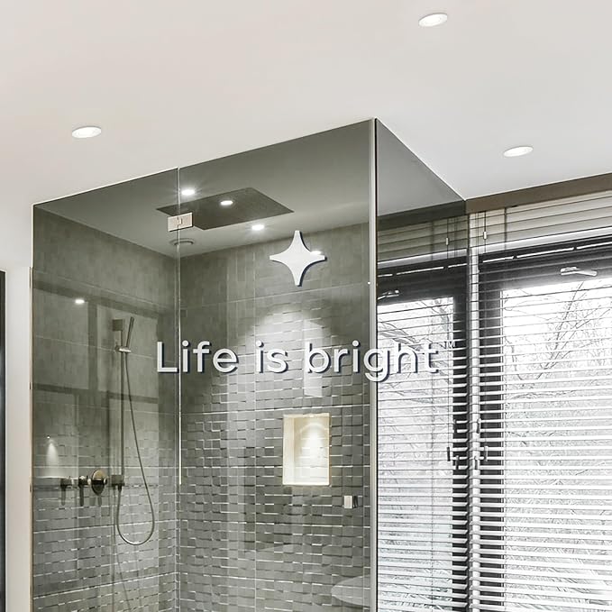 LUXRITE 5 Inch LED Recessed Light, ECO Backlit Mini Panel Spotlight, 5CCT 2700K-5000K, 1200 Lumens, High Output, 13 Watts, Dimmable, IC Rated, Wet Rated, ETL Listed, Energy Star, Round (4 Pack)