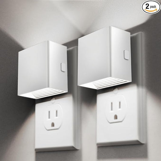 DORESshop LED Night Lights Plug into Wall [2 Pack], Plug in Nightlight, 3 Level Brightness Adjustable Night Light, Dusk to Dawn Sensor, Nightlights for Adults, Bedroom, Bathroom, Hallway, Daylight