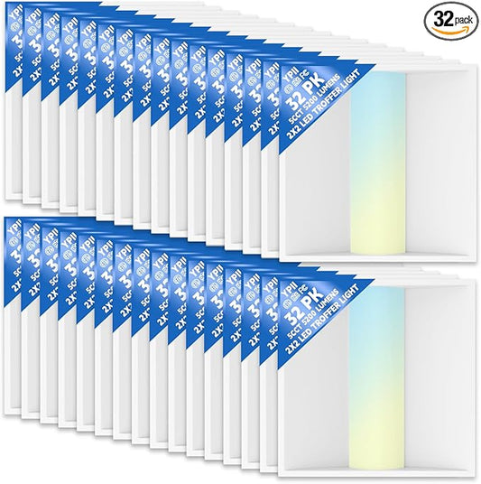 2x2 FT LED Center Basket Troffer Light, 3CCT Color Tunable 3500K/4000K/5000K, Watt Adjustable 30/35/40W, 0-10V Dimmable Drop Ceiling Lights, 120-277V-ETL&DLC Qualified-32Pack