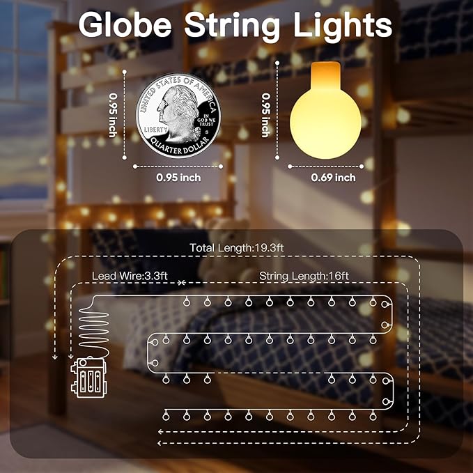 suddus Battery Operated Christmas Lights, 50 Led Twinkle Lights with Remote, Indoor String Lights for Tree, Backyard, Patio, Garden, Party, Bedroom, Living Room, Classroom, Warm White