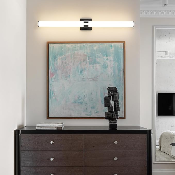 AIJIASI Bathroom Vanity Light - 39 Inch Black Bathroom Lighting Fixtures Over Mirror 36W 3000K Dimming LED Vanity Light Bar Modern Vanity Light Fixture for Mirror Bedroom Living Room