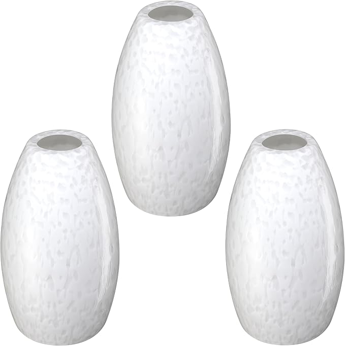 Leading Lighting 4.7" Handblow Art Glass Lamp Shade Pendant Ceiling Chandelier Wall Sconce Light Replacement Oval Glass Shade Fixture (Frosted Glass 3 Pack)