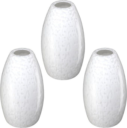 Leading Lighting 4.7" Handblow Art Glass Lamp Shade Pendant Ceiling Chandelier Wall Sconce Light Replacement Oval Glass Shade Fixture (Frosted Glass 3 Pack)