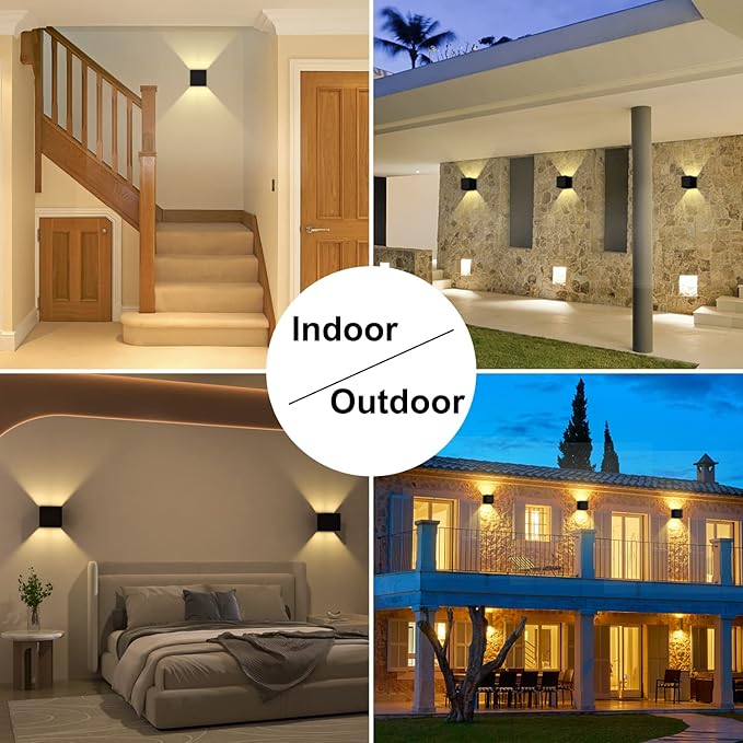 ChangM Sconces Wall Lighting 10W, Blade Angle Adjustment, IP65 Waterproof LED Modern Lighting Suitable for Indoor and Outdoor, Replaceable G9 LED Bulb, Warm White 3000K, 2 Pack