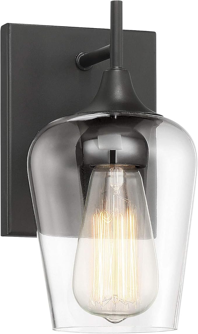Savoy Essentials 9-4030-1-13 Octave Bohemian Clear Glass Wall Sconce, 1-Light 60 Watt, 10" H x 5" W, English Bronze