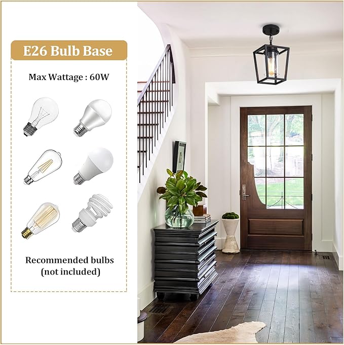 2 Pack Black Pendant Lights Kitchen Island, Modern Glass Kitchen Pendant Lighting Over Island Farmhouse Kitchen Hanging Light Fixtures for Dining Room Bathroom Hallway Foyer Lighting