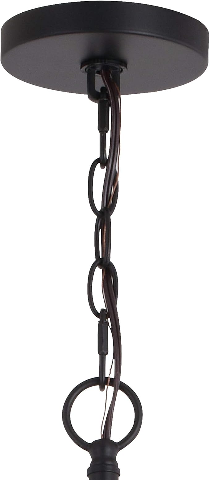 VAXCEL Estelle 26.75-in Polished Nickel and Black Mid Century Modern 6 Light Globe Sputnik Hanging Ceiling Pendant Chandelier