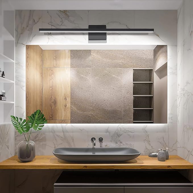 VOLISUN Modern Bathroom Vanity Light 31.5 inch, 18W Dimmable 5CCT Led Bathroom Light Fixture Over Mirror, Black Bar Vanity Light for Bathrooms Mirror Cabinets Bedroom-ETL Certificated