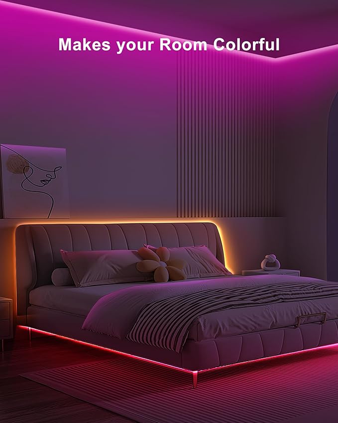 Tatazone 16.4ft Bluetooth RGB COB Led Strip Lights with Remote, Dimmable Smart App Led COB Light Strip, Color Changing Music Sync, Indoor RGB Led Lights for Bedroom, Home Decor, Party