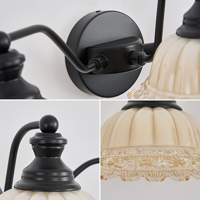 XIEDUN Black Bathroom Vanity Light 3 Light
