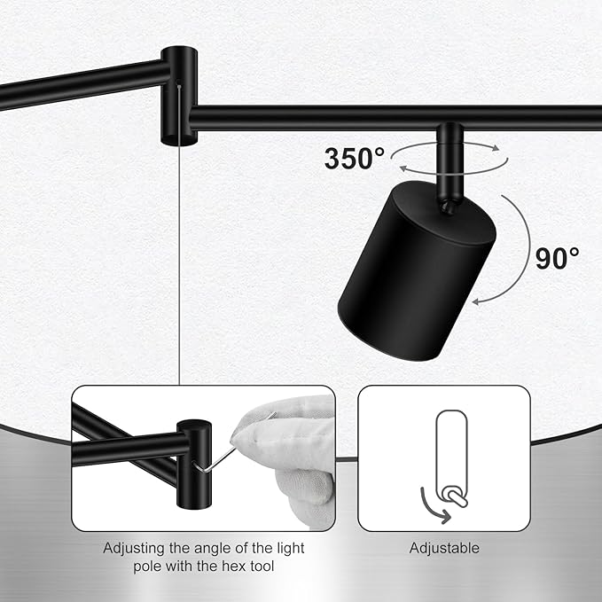 Black Track Lighting Fixture Ceiling, Modern Track Light Fixtures Kitchen, 8-Light Rotatable LED Track Lights, Semi Flush Wall Sconces Lighting for Dining Room/Hallway(GU10 Socket, Bulb Not Included)