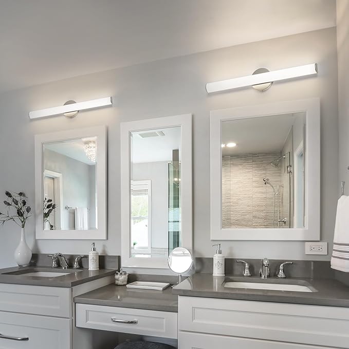 OOWOLF LED Bathroom Vanity Light 2Pack, 16W 24inch Bathroom Lights Fixture,1600LM Led Vanity Lights Bar, 4000K Natural White Bath Wall Lighting Fixture Sconce Indoor, Vanity Light Fixtures Over Mirror