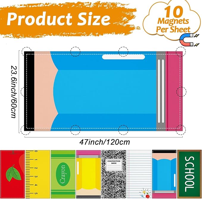 8 Pcs Fluorescent Light Covers with 80 Magnets Decorative for Classroom Ceiling Lights 4 x 2 Feet Magnetic Light Cover Filter Easy Install for Office Hospital Drop Home Ceiling Supplies (Study topics)