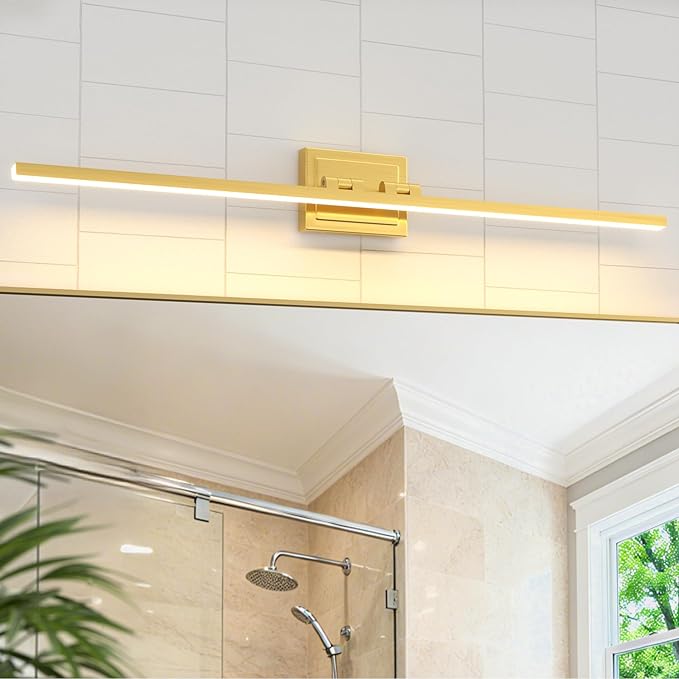 VOLISUN Bathroom Vanity Light 39.4 inch, 24W Dimmable 5CCT Led Bathroom Light Fixture Over Mirror, Gold Bar Vanity Light for Bathrooms-ETL Certificated
