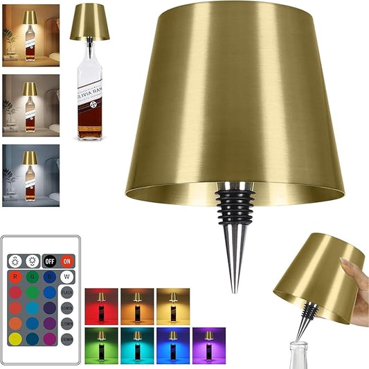 2026 New Wireless Bottle Lamp,RGB LED Bottle Light with Remote(RGB Gold Plating, 1pc)