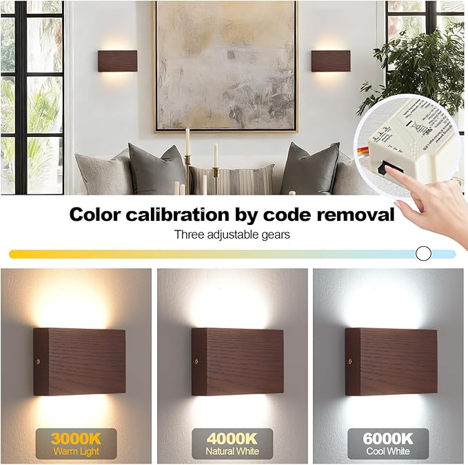 Wood Linear LED Wall Sconce, Dimmable Wall Light, Wood Long Wall Lamp Hallway wall Lights fixtures wall Mounted Lights，Warm Light lamp