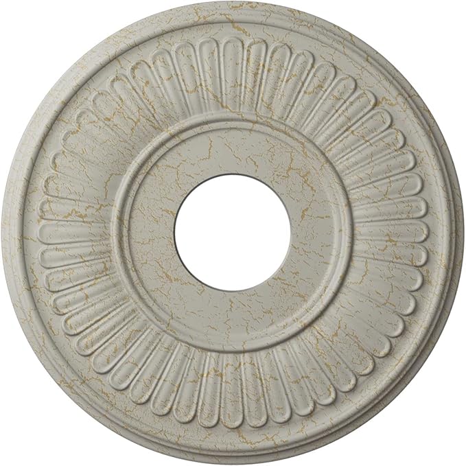 Ekena Millwork Berkshire Ceiling Medallion, Pot of Cream Crackle