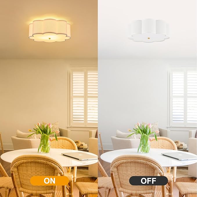 Modern Drum Semi Flush Mount Ceiling Light 17.71" Modern 3-Lights Gold Drum Ceiling Lighting Fixture Vintage Linen Ceiling Lamp for Laundry Room, Kitchen, Basement, Bedroom