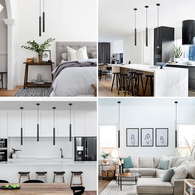 OKELI Modern Pendant Lights 4000K LED Dimmable Pendant Light Fixtures Pendant Lighting for Kitchen Island,Bar,Bedroom, 15.7inch, 10W, ETL, 3Pack