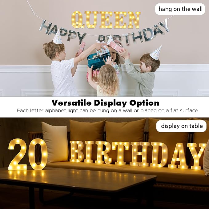 LED Marquee Numbers, Small Light Up Numbers for Party, 8.58 Inch Battery Powered Lighted Number for Birthday, Night Light, Table or Home Decor (Number 2)