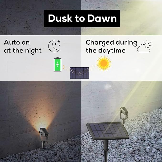 Solar Smart Bluetooth Landscape Spotlights 6 Pack, RGBW Landscape Light, Solar Spot Lights Outdoor, Solar Outdoor Uplights for Garden Trees Yard Landscape
