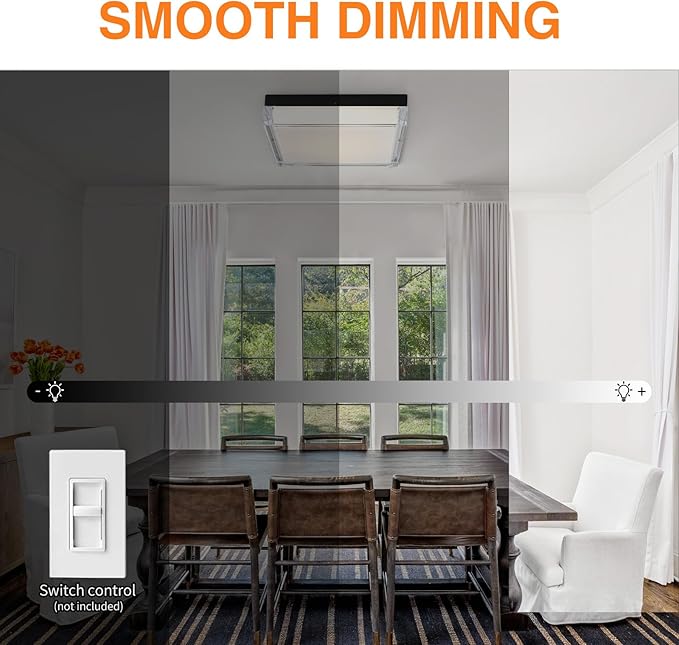 11 Inch Square Flush Mount Ceiling Light Fixture Crystal Style, 3000K/4000K/5000K Adjustable Modern Farmhouse LED Ceiling Lights for Hallway, Bathroom, Kitchen, Crystal Prismatic Featured