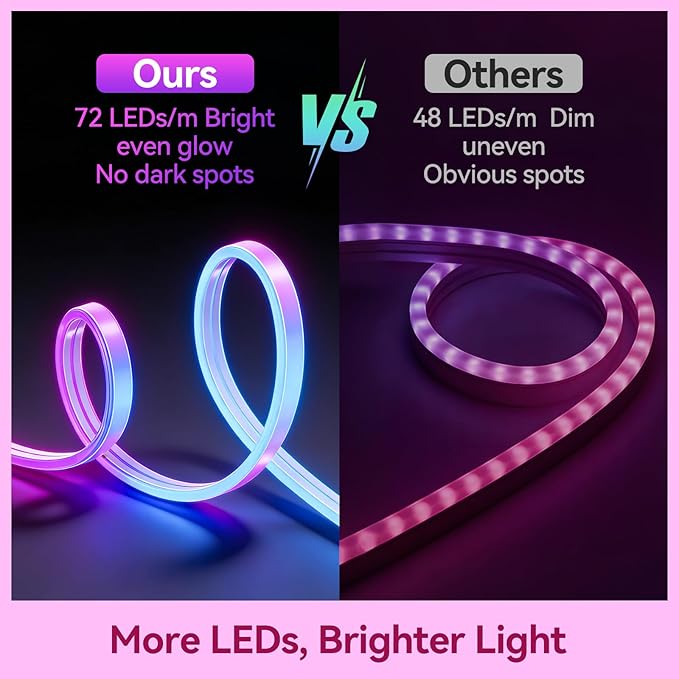 LED Neon Lights, 32.8FT RGB Neon Rope Lights App Control,IR Remote,Music Sync,IP67 Waterproof,Flexible DIY Design for Bedroom,Living Room,Gaming Room,Party,Outdoor,Christmas Decor