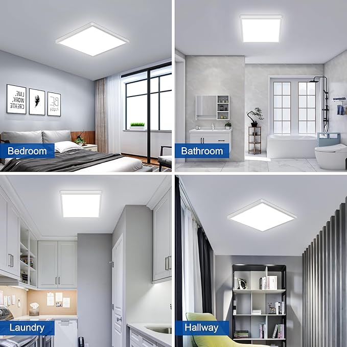 12 Inch Flush Mount Ceiling Light, 6500K White Light LED Ceiling Light, Slim Ceiling Light Fixture for Living Room, Bedroom, Kitchen