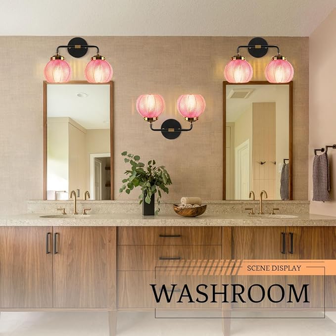 Modern Vanity Light Pink Bathroom Decor Black Bathroom Light fixtures Indoor Wall Sconce Vanity Lights Over Mirror Wall Mount Lights Vintage Gold Sconces Farmhouse Lighting Fixture