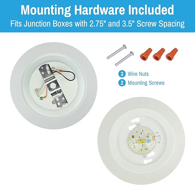 CLEANLIFE 7" LED Flush Mount Ceiling Light - Energy Efficient LED Puck Lights - Easy-Install Ceiling Lights for Hallways - Disc Light for Home, and Retail Spaces (2-Pack, Soft White)