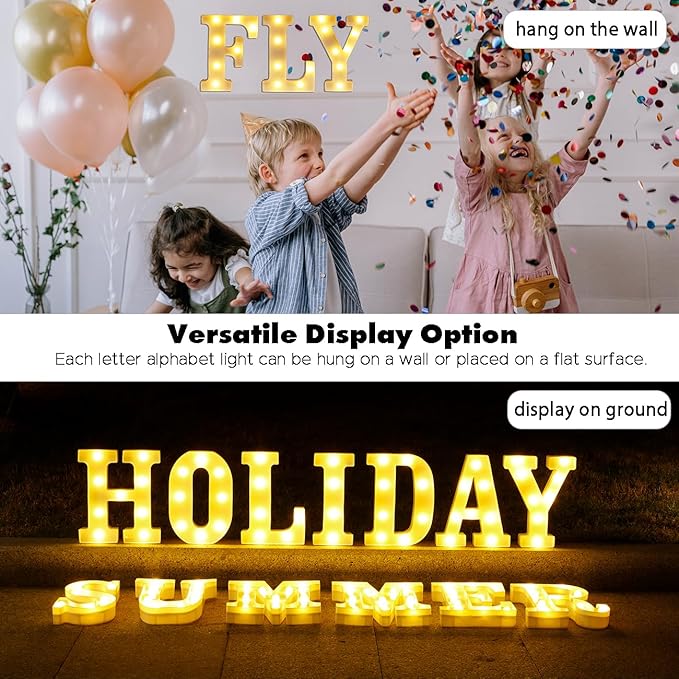 DyingSwan Small Led Marquee Letters, Light Up Letters, 8.58 Inch Led Letter Lights, Battery Powered Lighted Sign for Table, Party, Birthday, Christmas Decor (Letter L)