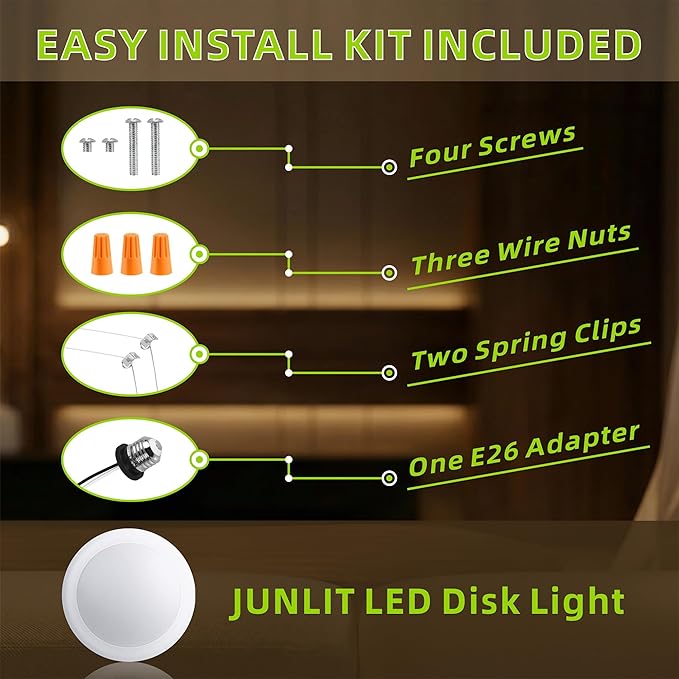6 Inch LED Disk Light, 16.5W Dimmable Flush Mount Ceiling Light, 4000K Cool White, 1100LM,Damp Rated for Kitchen,Bathroom,Garage, ETL & FCC Certified, 6 Pack