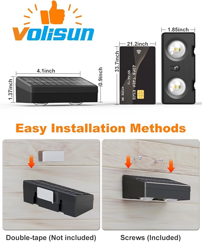 VOLISUN Solar Fence Lights with Remote Control, 50 Lumen LED Fence Lights Solar Powered, IP65 Waterproof, 10 RGB Color Long-Lasting Solar Lights for Backyard Garden Deck Patio Railing (12 Pack)