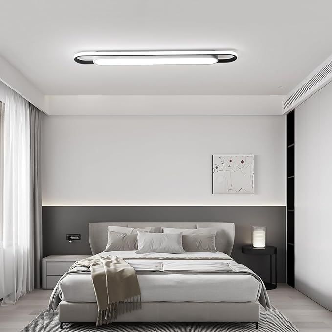 4Ft Modern Hallway Ceiling Lights, 6500K Acrylic Linear Ceiling Lamp,65W Metal LED Ceiling Light Fixture,Kitchen Dining Living Room Laundry, Garage Cloakroom Lighting (48Inch)