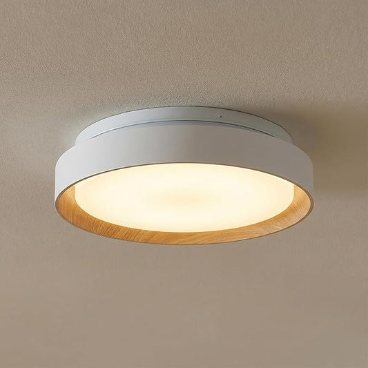 15.94" LED Flush Mount Ceiling Light White and Gold, Low Profile Light Fixture, Dimmable 5CCT 2700K-5000K Modern LED Ceiling Light Fixture for Kitchen, Bedroom, Living Room, Hallway, Hardwired