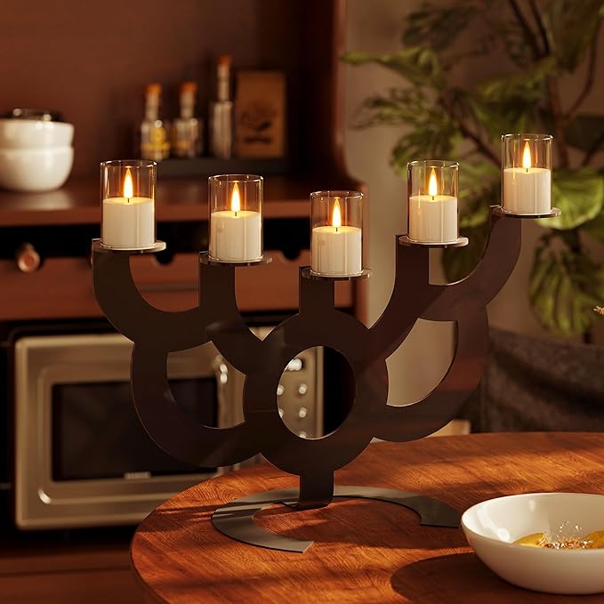 VIODAIM 6Pack Flickering Flameless LED Candles with Timer, Battery Powered - Small Pillar & Votive, Clear (2"X3")
