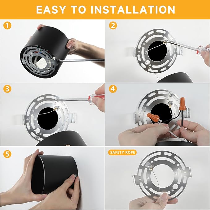 Dimmable LED Ceiling Spot Lights with Remote – Flush Mount Ceiling Cylinder Light Indoor Fixture for Kitchen, Hallway & Entryway Black 4.72” CRI97 15W 5CCT 2700K-6000K (1Pack)