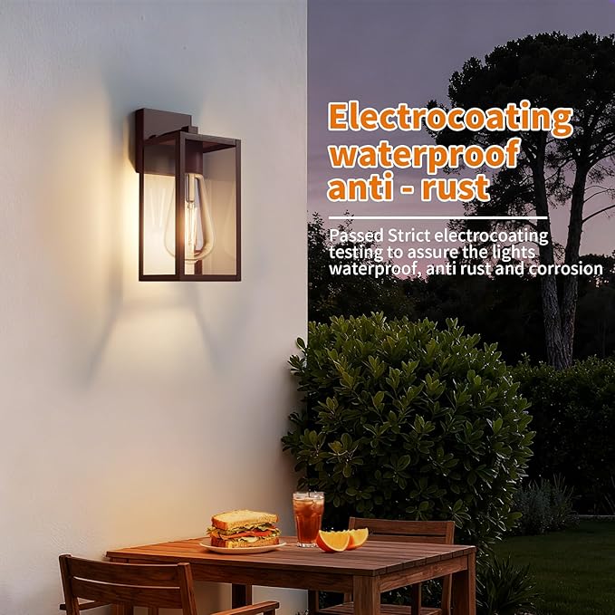 13'' Oil Rubbed Bronze Outdoor Light Fixtures Wall Mount, Large Front Porch Lights, Sensor Exterior Wall Sconce, Waterproof Lantern Lamp,Outside Coach Light for House,Garage,Yard
