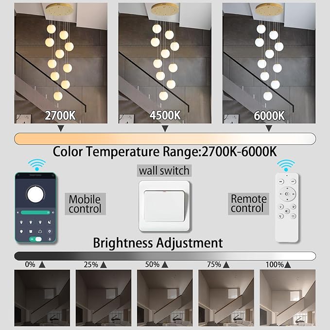 ykolupty 10-Light Gold Chandelier with White Globe Glass Dimmable Ceiling Light Glass Pendant Light for Kitchen Island, Dining Room, Living Room, Entry Hallway, LED Bulbs Included