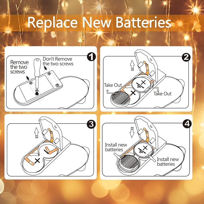6 Pack Fairy Lights Battery Operated with Timer 2PCS Remote - 6.5ft 20LED Warm White Twinkle Lights Waterproof Silver Wire Fireflies Lights DIY Mason Jar Wedding Party Christmas Centerpiece Table Deco